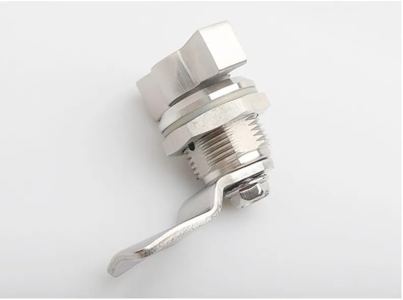 XJJ-MS714-2 Electric Cabinet T-Handle Turnkey Lock Ms722 Iron Sheet Switch Cabinet Door Double Wing Lock 1Pcs(Stainless Steel)