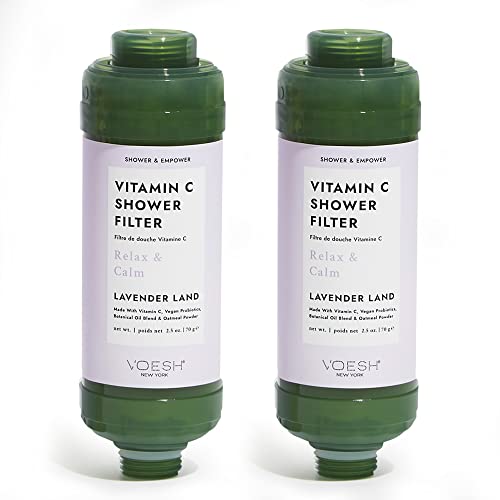 VOESH Vitamin C Shower Filter, Lavender Land, Shower Aromatherapy, Water Purifier, Water Softener, Vegan Probiotics, Spa Shower Head, Water Filter, Shower Self-Care