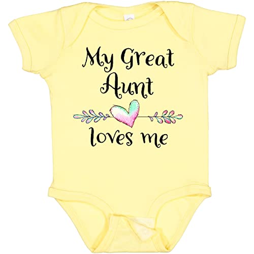 inktastic My Great Aunt Loves Me- Baby Bodysuit 12 Months Banana 37612