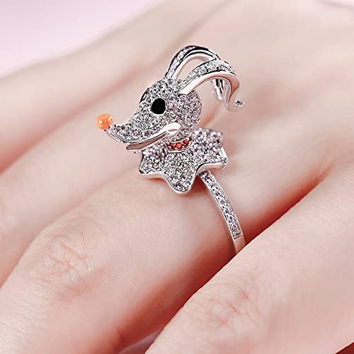 Jeulia Round Cut Silver Ring: Sterling Silver Hug Me Fashion Anniversary Promise Engagement Wedding Christmas Ring for Her with Gift Jewelry Box3