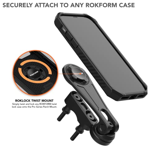 Rokform - Motorcycle Cell Phone Perch Mount, Fits Most Harley's, Metrics, And Indian Cruisers, Secures Phone Via Quad Tab Twist Lock Mount And Built-In Magnet Mount (Black) #TOP5