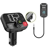 Cigarette Lighter Bluetooth FM Transmitter - Universal Wireless Car Bluetooth Adapter, Music Audio Stereo Radio Receiver w/Mic, Handsfree Calling, Siri/Google Asst, USB, Micro SD Slot - Pyle Pbt97