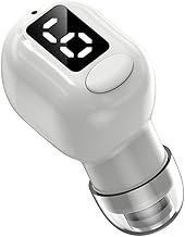 Bluetooth ヘッドセット 片耳 超小型 ワイヤレス イヤホン LED残量表示 15時間連続再生 超軽量 ワイヤレス ブルートゥースヘッドセット 通話 マイク内蔵 Siri対応 V5.0 ハンズフリー通話 超軽量 小型 自動ペアリング IPX5 防水 iPhone/Android 対応 (White)