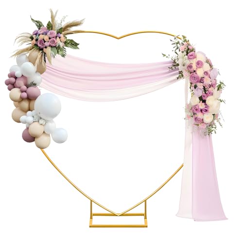 Fiita Coração de casamento, kit de arco de balão de metal, suporte para casamento, flores em forma de coração, moldura, conjunto de arco, para casamentos, chá de bebé, festa de aniversário