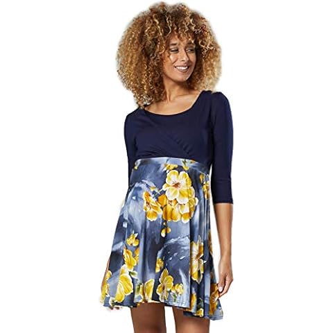 HAPPY MAMA Vestido Skater premamá y de Lactancia Cover