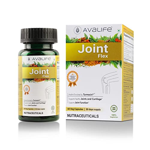 Avalife Joint Flex Capsules|60 veg capsules|Joint Support Supplement|Improves Joint Flexibility and Mobility|Cartilage regeneration|Turmeric, Salai guggul|Herbal Supplement