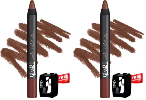 Image of Glam21 Lip Seduction Non- Transfer Crayon Lipstick up to 12 Hours Stay | Lightweight & Longlasting|Creamy Matte | Smudge Proof - 3.6gm|Mystique Brown|10 (Pack of 2)
