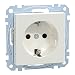 Produktbild Schneider Electric Merten Schuko-Steckdose, System M, Steckklemmen, 2-polig+E, polarweiss glänzend, Artikelnummer MEG2300-0319, 1 Stück