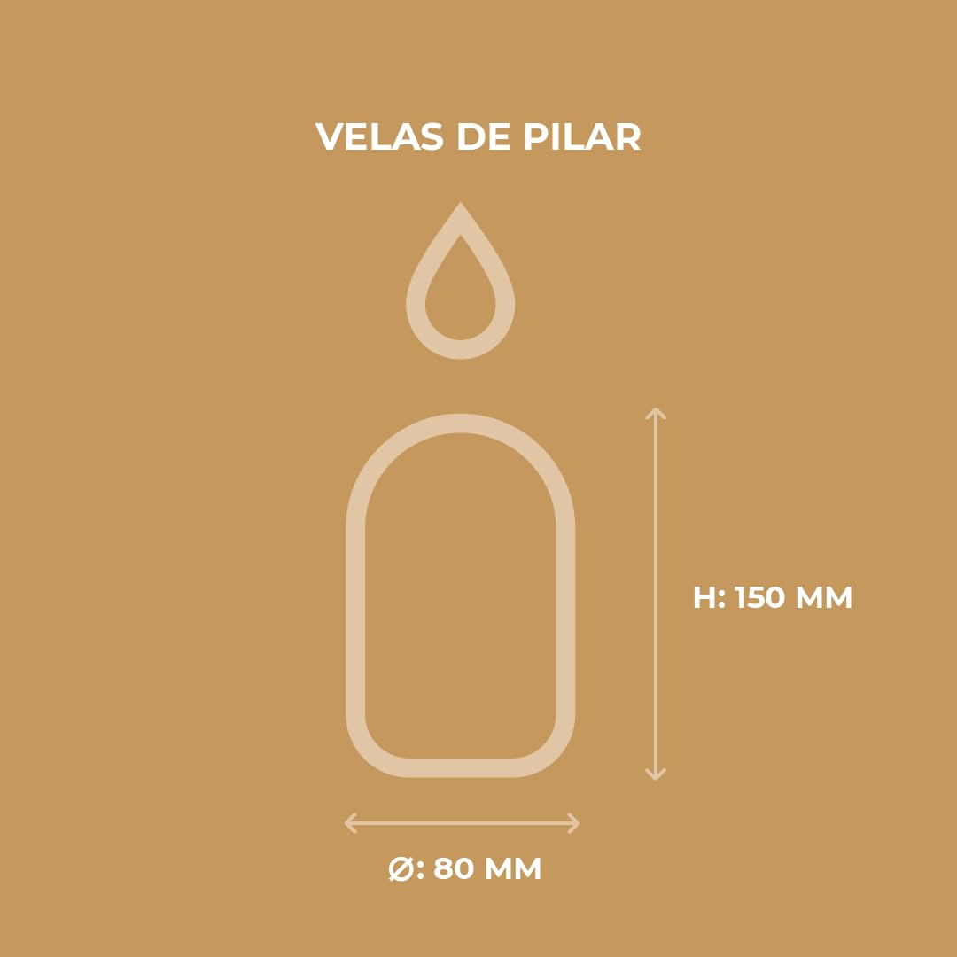 Horeca Candles - Velas Grandes de Pilar Marfil - Ø 8 x 15 cm - Juego de 16 Velones Decorativos - 60 Horas de Larga Duración - Sin Olor, Goteo ni Humo - Calidad RAL