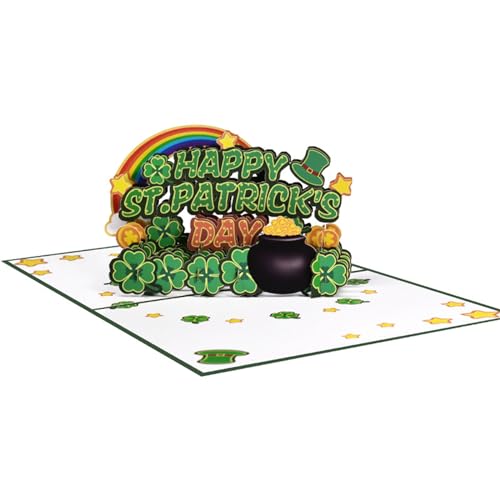 SAINTPATRICK'S DAY CARDS SPRING GIFT POPUP CARDS STPATRICK 'DECORATIONステッカーカット新年挨拶SAINTPATRICK'カード