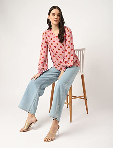 Image of Marks & Spencer Womens Floral Viscose V-Neck Regular Fit Top