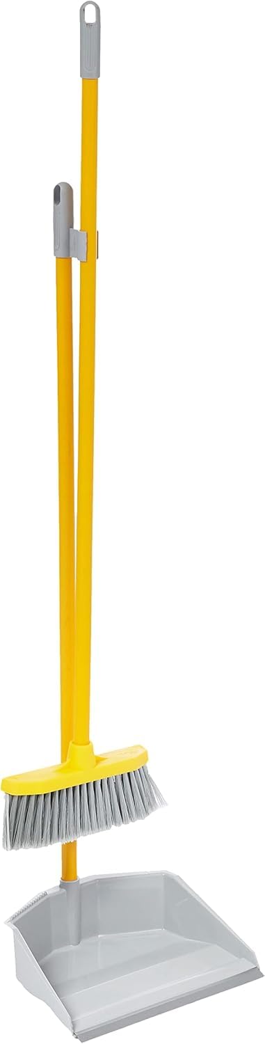 UPRIGHT DUSTPAN AND BROOM SWEEP SET, Yellow, 11703, 24 x 20 88