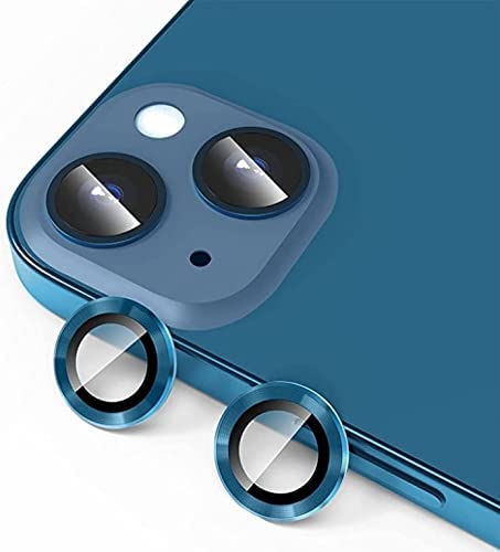 Image of Camera Lens Protector Ring Compatible with iPhone 13 | Aluminum Alloy Blue Camera Ring | Scratch & Dust Resistant Lens Guard | Easy Installation