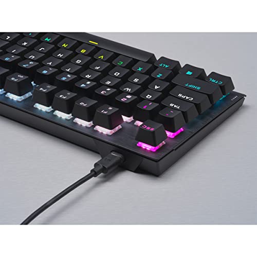 Corsair K60 RGB TKL RGB Tenkeyless Optical-Mechanical Wired Gaming Keyboard - OPX Switches - Polycarbonate Keycaps - iCUE Compatible - QWERTY NA Layout - Black by Corsair - Used condition - Image 8
