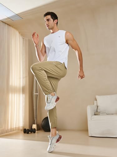 Image of NORTHYARD Men's Joggers Athletic Workout Track Pants Running Gym Training Sweatpants with Zipper Pockets Open Hem