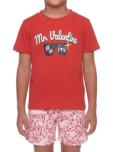 Image of Boys 2pc Shorts Set Outfit Short Sleeve Shirt with Classic Applique Print and Shorts