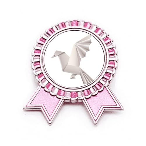 Broche pigeon géométrique rose Origa en métal pour sublimer vos tenues de bureau