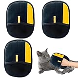 3 Stück Fellmagnet Handschuhe Tierhaarentfernung, Katzenhaarentferner Handschuhe, Wiederverwendbare Fellpflegehandschuhe für Hunde und Katzen, Effektive Haarentfernung für Möbel und Kleidung