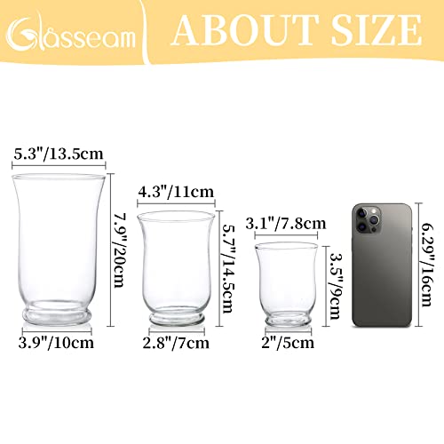 Glass Hurricane Candle Holder Set, 6Pcs Votive Tealight Holders For Pillar Candles Floating Tea Lights, Modern Clear Vase Centerpiece For Flowers Decor Wedding Reception Chistmas Advent #TOP4