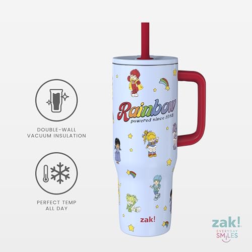 Image of Zak Designs Rainbow Brite 30oz Spill-Proof Stainless Steel Travel Tumbler (Pack of 9)