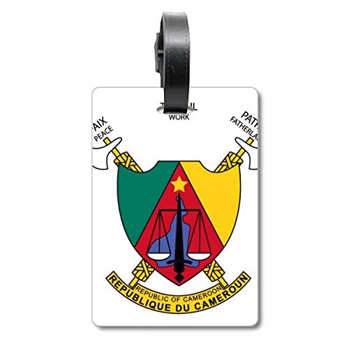 Étiquette valise Yaounde haut de gamme au motif emblème national du Cameroun