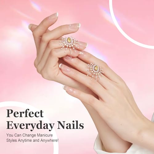 Ceboic 24 Stück Kunstnägel Nägel Zum Aufkleben, Kurze Französische Press on Nails Rosa Farbverlauf Künstliche Nägel, Acryl Full Cover Nagelspitzen Fingernägel Fake Nails für Frauen Mädchen