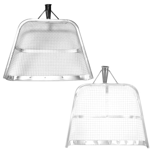 TAZZOR Pelle à Tamis Grande Pelle à Sable Maille de 4/12 mm Tamis Efficace pour Tamiser Le Sol Fuite de Jardin Pelle à Tamis de Sol de Sol en Acier Inoxydable Sable Tamis Tamis de Compost Agricole