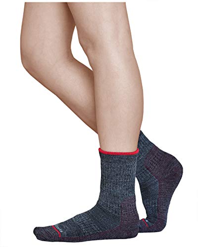 vitsocks Calcetines Antiampollas Lana Merino Trekking Mujer, Senderismo Calientes, gris-borgoña, 35-38