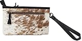 CHALLENGER 10x6 Women's Western Leather Wristlet Hand Bag Purse Hair-On Hide 27FK75