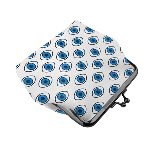 Pu Leather Buckle Coin Purse Evil Eye Teardrops Girls Kiss-Lock Change Purse Wallets3