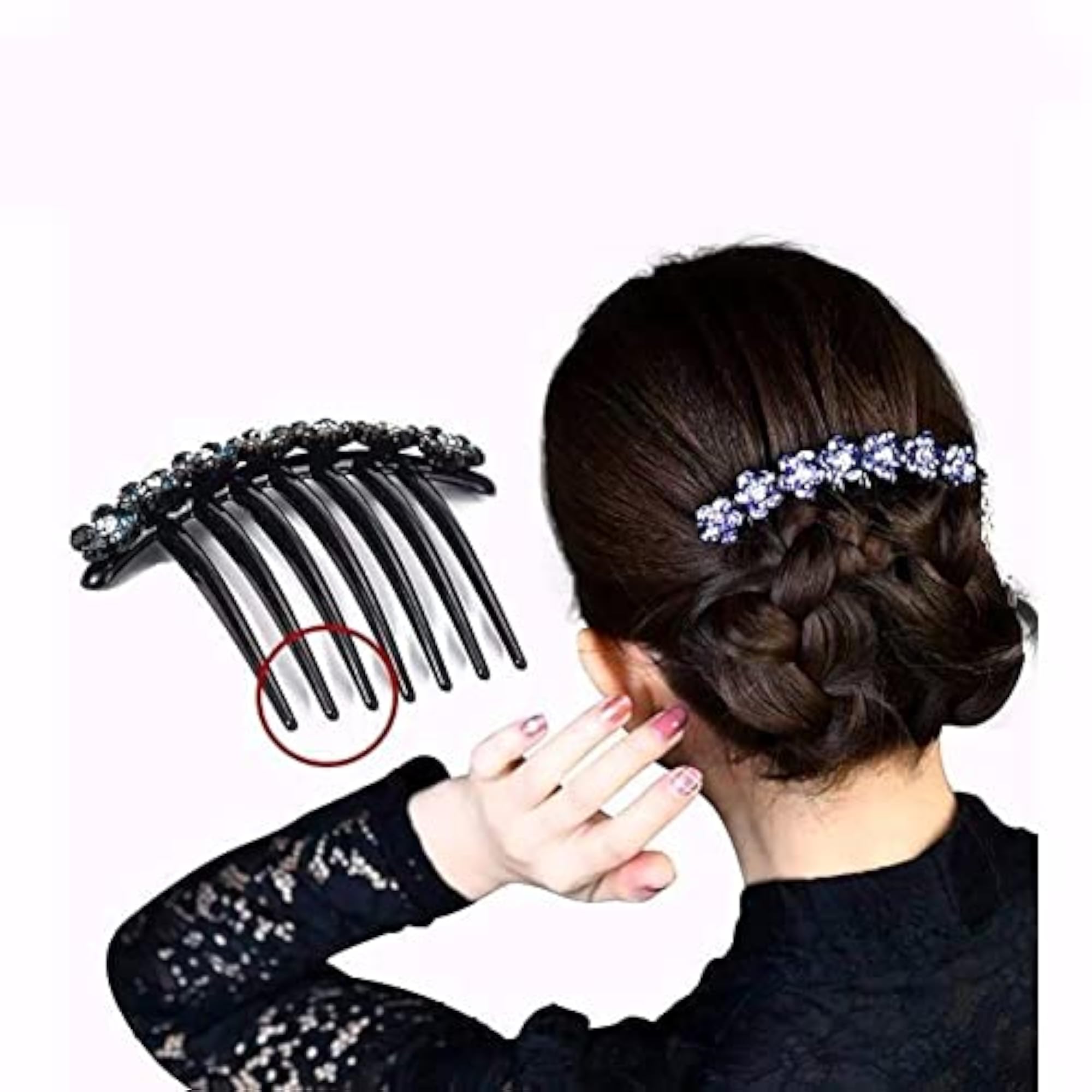 5Pcs Vintage Crystal Rhinestone Flower Hair Clips, Gift Set