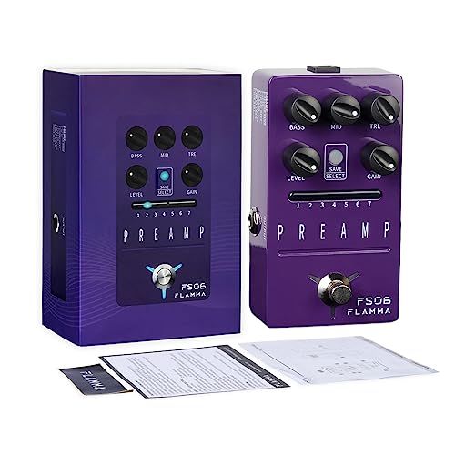 Image of FLAMMA FS06 Digital Preamp Pedal Guitar Effects Pedal with Built-in Cabinet Simulation 7 Preamp Models Saveable Preset