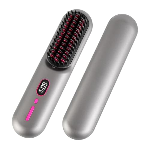 Cepillo alisador de cabello iónico recargable mini inalámbrico miniatura 1