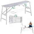 Scaffolding Multipurpose Scaffolding Equipment Height Adjustable Work Platform Portable Folding Scaffold Tower Ladder Stool Work Bench for Washing Vehicles, Cleaning Windows, DIY, Maintenance Wor(200c