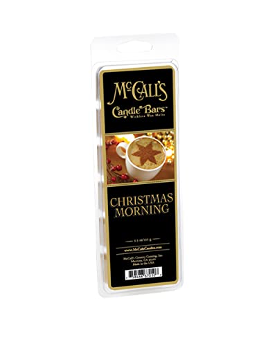 Image of McCall's Candles | Christmas Morning | Scented Wax Melt | Cinnamon, Clove, Vanilla, Apple & Orange Zest | 6-Piece Break-Apart Bar | 12-24 Hours Per Wedge | Poured in the USA | 5.5 oz
