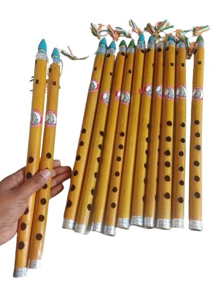 ZOKCY® (Pack of 12 Pcs) Gopal Krishna Wooden Bansuri Gopal Wooden Bansuri Flute for /Birthday Return Gift for Kids/Musical bansuri for Age 4,5,6,7,8,9 Years-picture-22