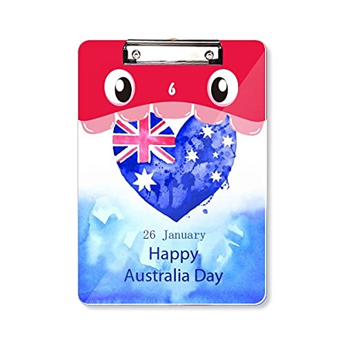 Bloc-notes A4 Australie Jour Heureux en forme de cœur avec dossier à tête plate pour apprentissage