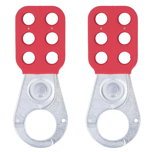 2Pcs Lock Out Hasp 6 Hole 1in Diameter Frosted Finish Lockout Padlock Tag Out Hasp for Security