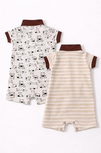 Image of TuddyBuddy 100% Cotton Romper /Jumpsuit /Bodysuit Set for Baby (Pack of 2 Playsuits)