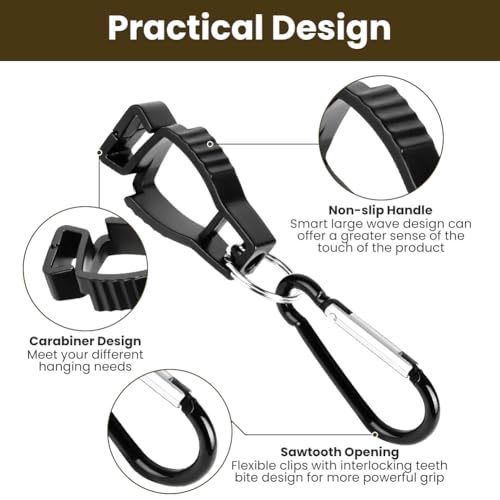OFFCUP Handschuh Clips Halter, 6 Stück Handschuh Grabber Clip mit Karabiner, Grabber Halter für Arbeitshandschuh Grabber Clip, Handschuhklammern zum Aufhängen von Handschuhen, Handtüchern