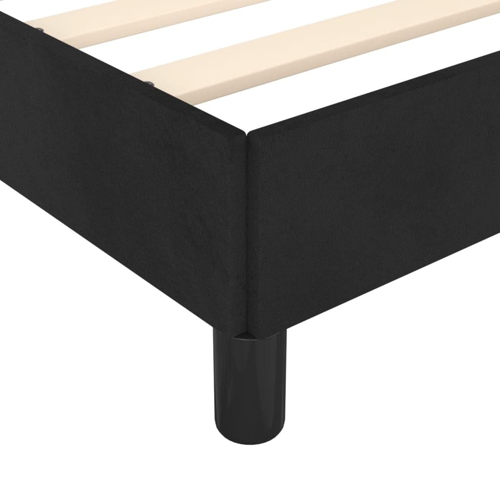 vidaXL Polsterbett, Bett Bettgestell mit Lattenrost, Schlafzimmerbett Doppelbett mit Stützbeinen, Bettrahmen Schlafzimmermöbel, Schwarz 120x200cm Samt
