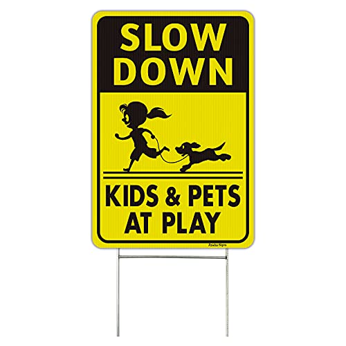 Panneau Slow Down double face pour sécuriser les quartiers résidentiels - 2
