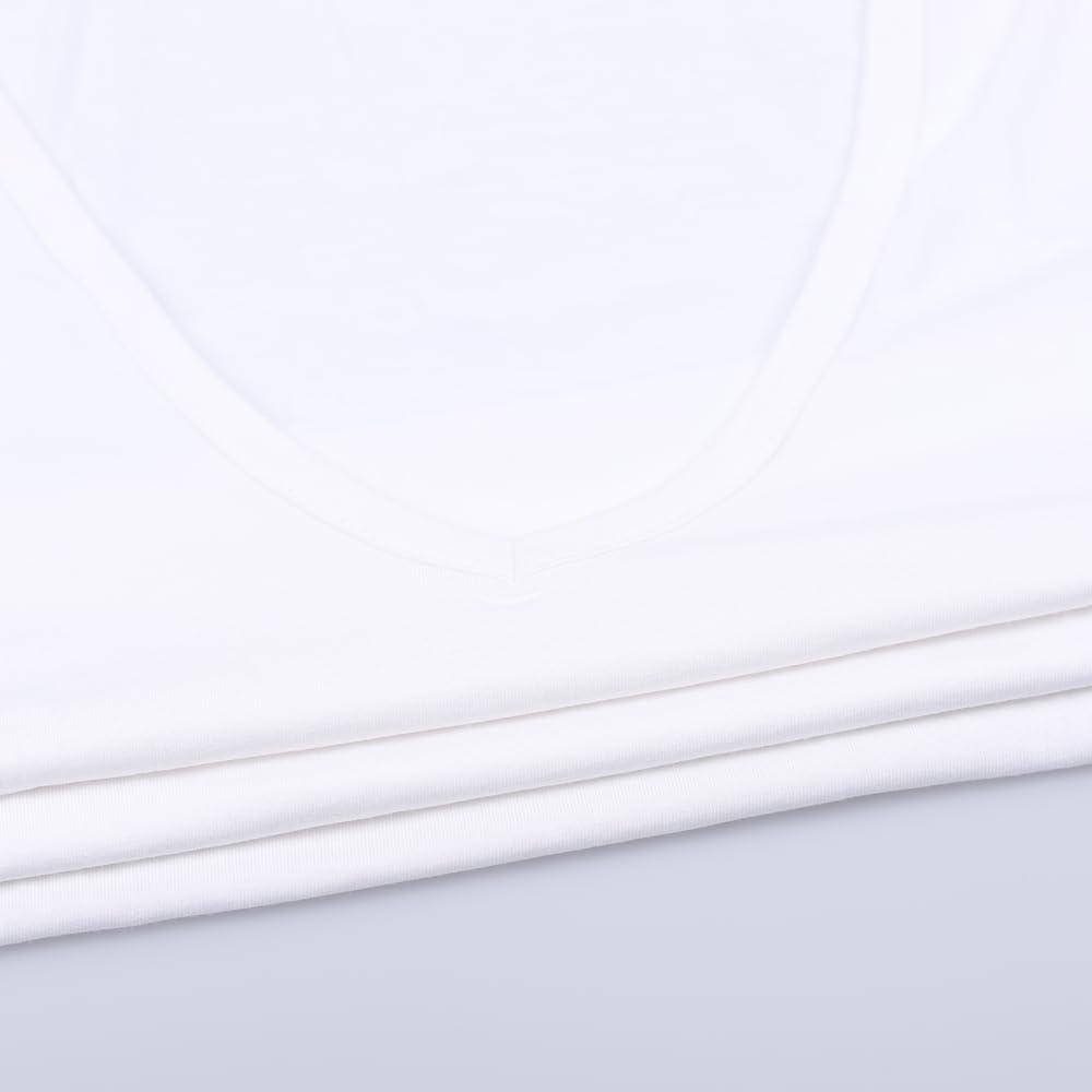 Men's Modal Soft & Stylish Deep V-Neck Short Sleeve Tee Shirt with Low Cut & Slim Fit & Stretch - Image 4