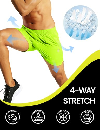 Nepest Men's 5’’ Athletic Running Shorts with Pockets, Lightweight Quick Dry Gym Workout Training No Liner Shorts3