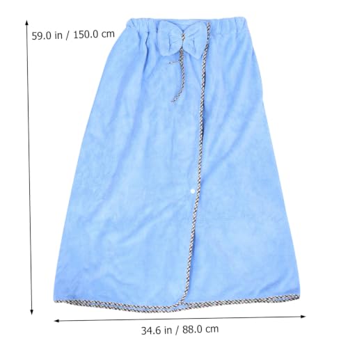 Toalla de baño tipo falda y gorro azul ifundom, ideal para tus rutinas de belleza y viajes 3