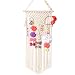 Mkono Macrame Hair Bow Holder Hanging Hair Clips Hanger Headband Storage Organizer Fringe Boho Wall Decor Tassels Bow Organizer for Baby Girls Room Ornament Gift,Ivory(Clips Not Included)