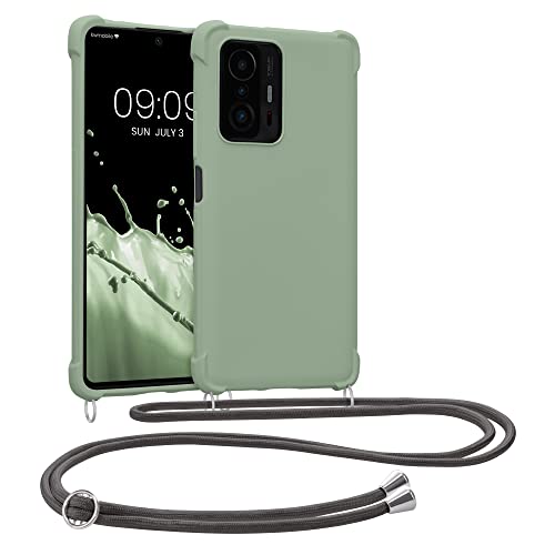 kwmobile 対応: Xiaomi 11T / 11T Pro ケース - 肩掛けケース ロープ ストラップ付き シリコン カバー - 斜めがけ