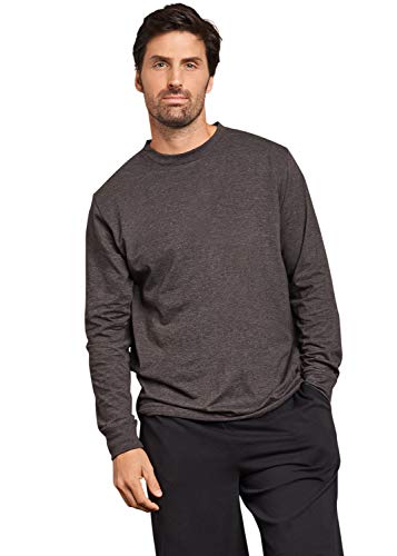 Russell Athletic Men's 100% Cotton T-Shirt, Long Sleeve - Black Heather, Small