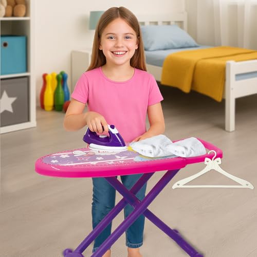 JAMARA 460259 - Little Laundry Princess - Rollenspiel Bügelset - Stabile Kippsichere Mechanik, für Kinder Optimierte Höhe, Wäscheklammern, Kleiderbügel zum Aufhängen Der Kleider, leichte Montage