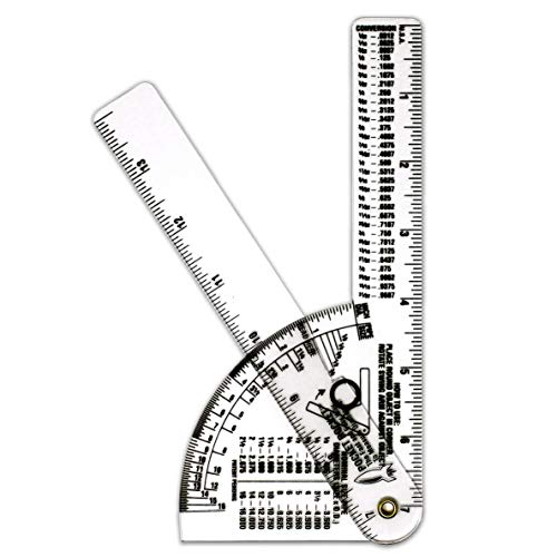 Clear Pipe Caliper/Diameter Caliper and Ruler - Fractional